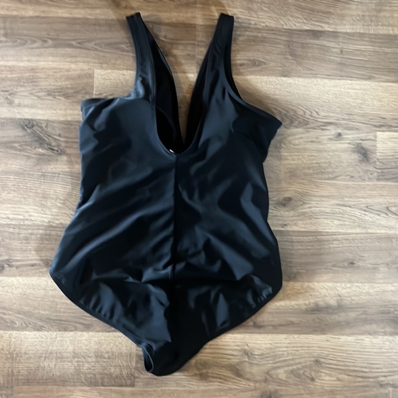 Time and Tru Black One Piece Bathing Suit - Picture 2 of 4